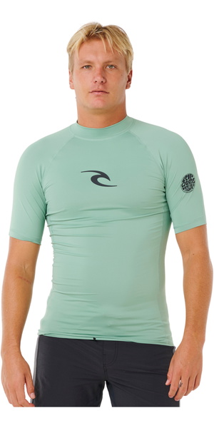 2026 Rip Curl Hombres Waves UPF Performance Camiseta De Lycra De Manga Corta 16MMRV - Aloe